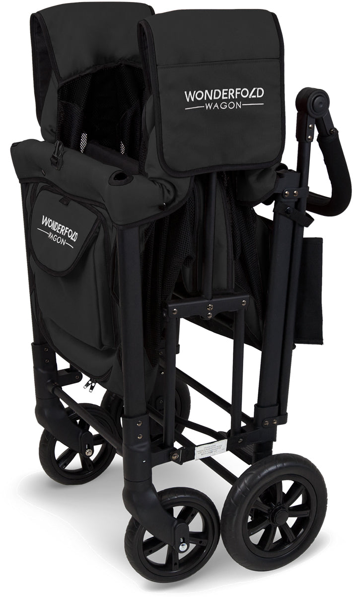 WonderFold W2 Original (2 Seater) Double Stroller Wagon - Black