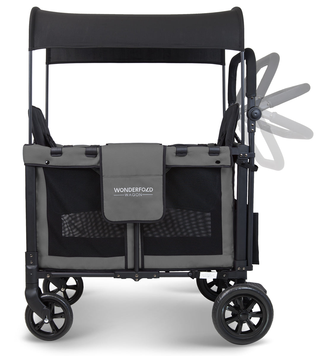 WonderFold W2 Original (2 Seater) Double Stroller Wagon - Gray