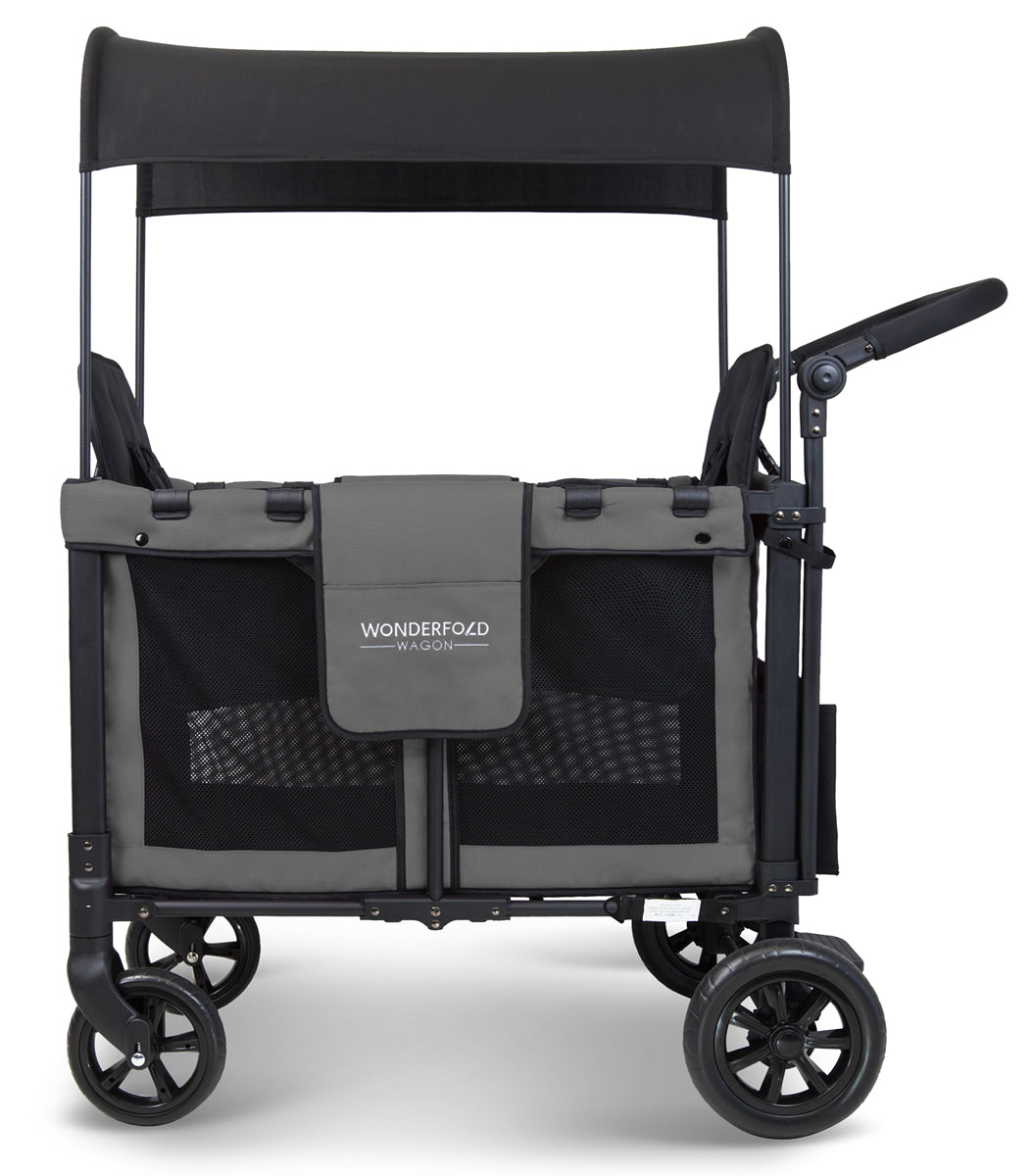 WonderFold W2 Original (2 Seater) Double Stroller Wagon - Gray