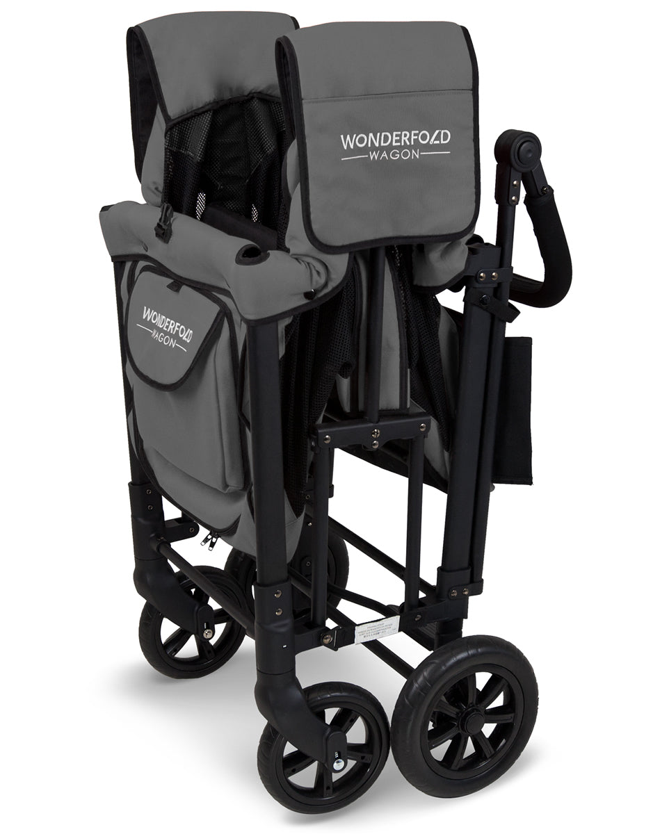 WonderFold W2 Original (2 Seater) Double Stroller Wagon - Gray