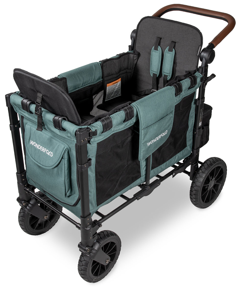 Wonderfold W2 Luxe Multifunctional Double (2 seater) Stroller Wagon - Hunter Green (Albee Exclusive)