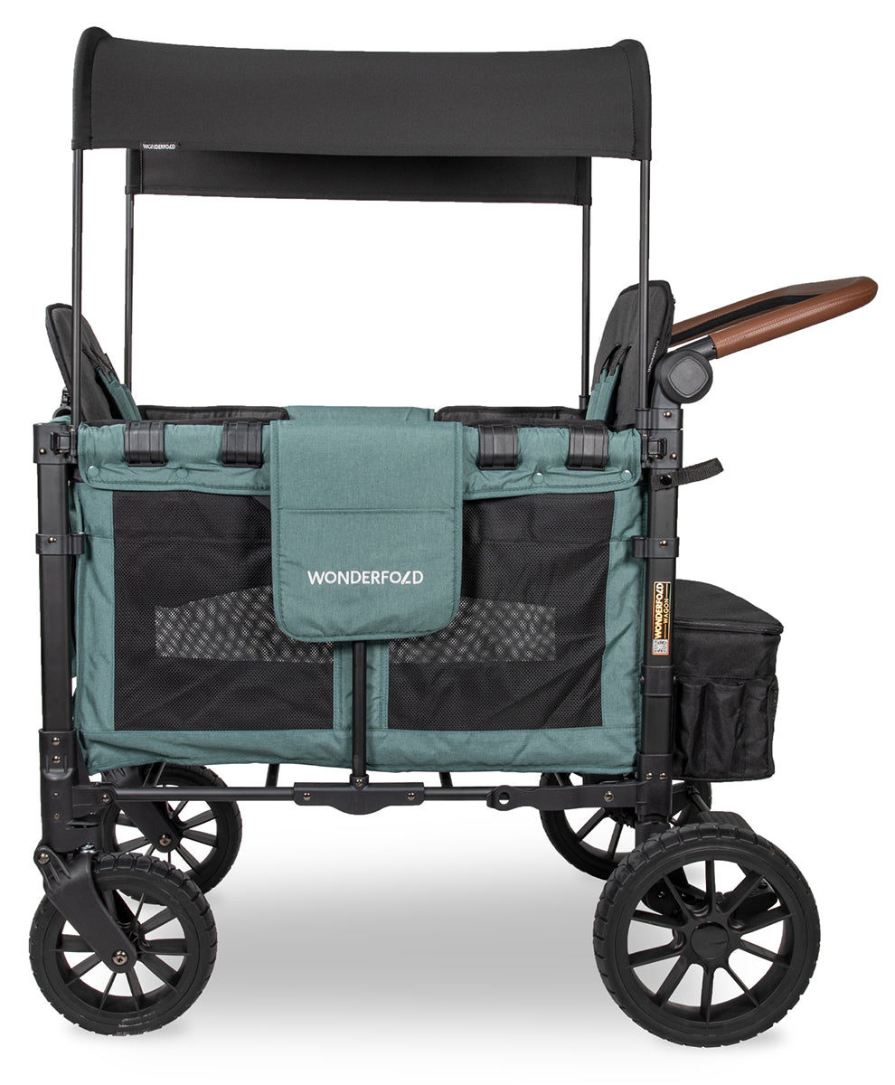 Wonderfold W2 Luxe Multifunctional Double (2 seater) Stroller Wagon - Hunter Green (Albee Exclusive)