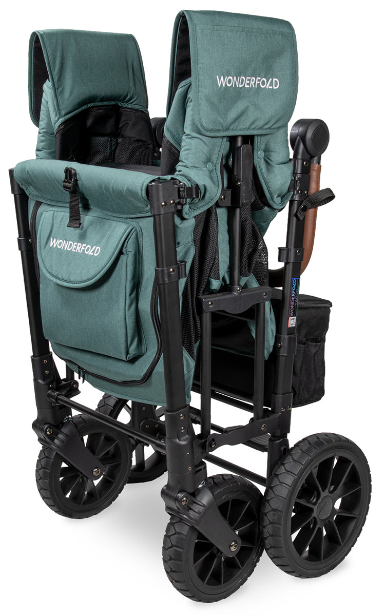 Wonderfold W2 Luxe Multifunctional Double (2 seater) Stroller Wagon - Hunter Green (Albee Exclusive)