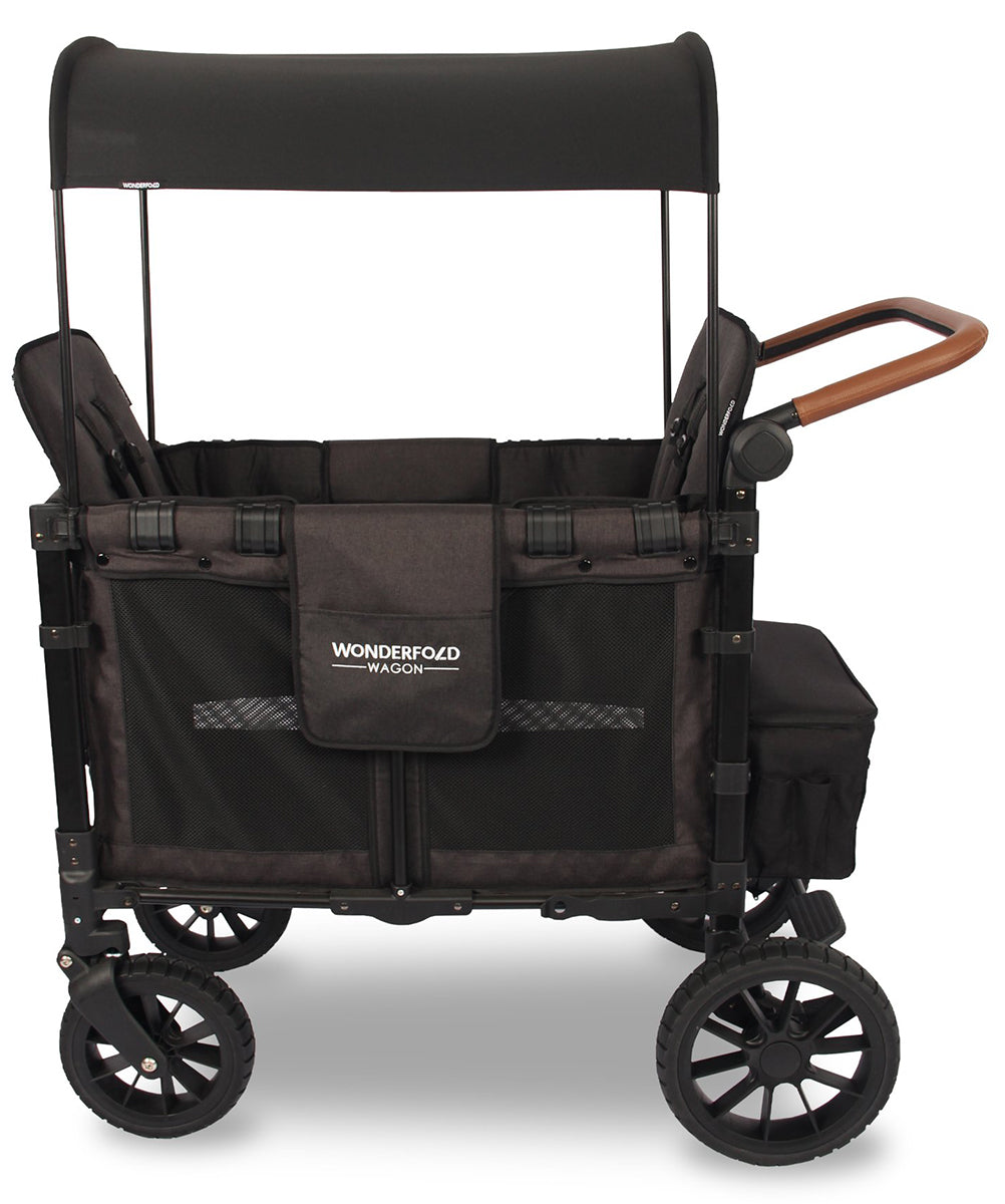 Wonderfold W2 Luxe Multifunctional Double (2 seater) Stroller Wagon - Volcanic Black