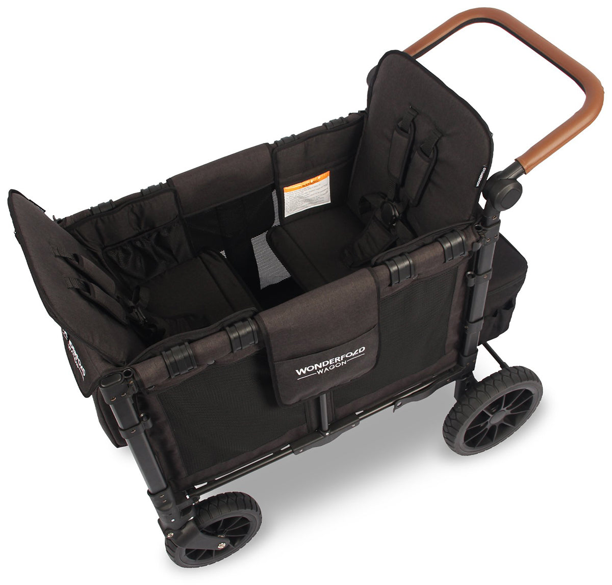 Wonderfold W2 Luxe Multifunctional Double (2 seater) Stroller Wagon - Volcanic Black