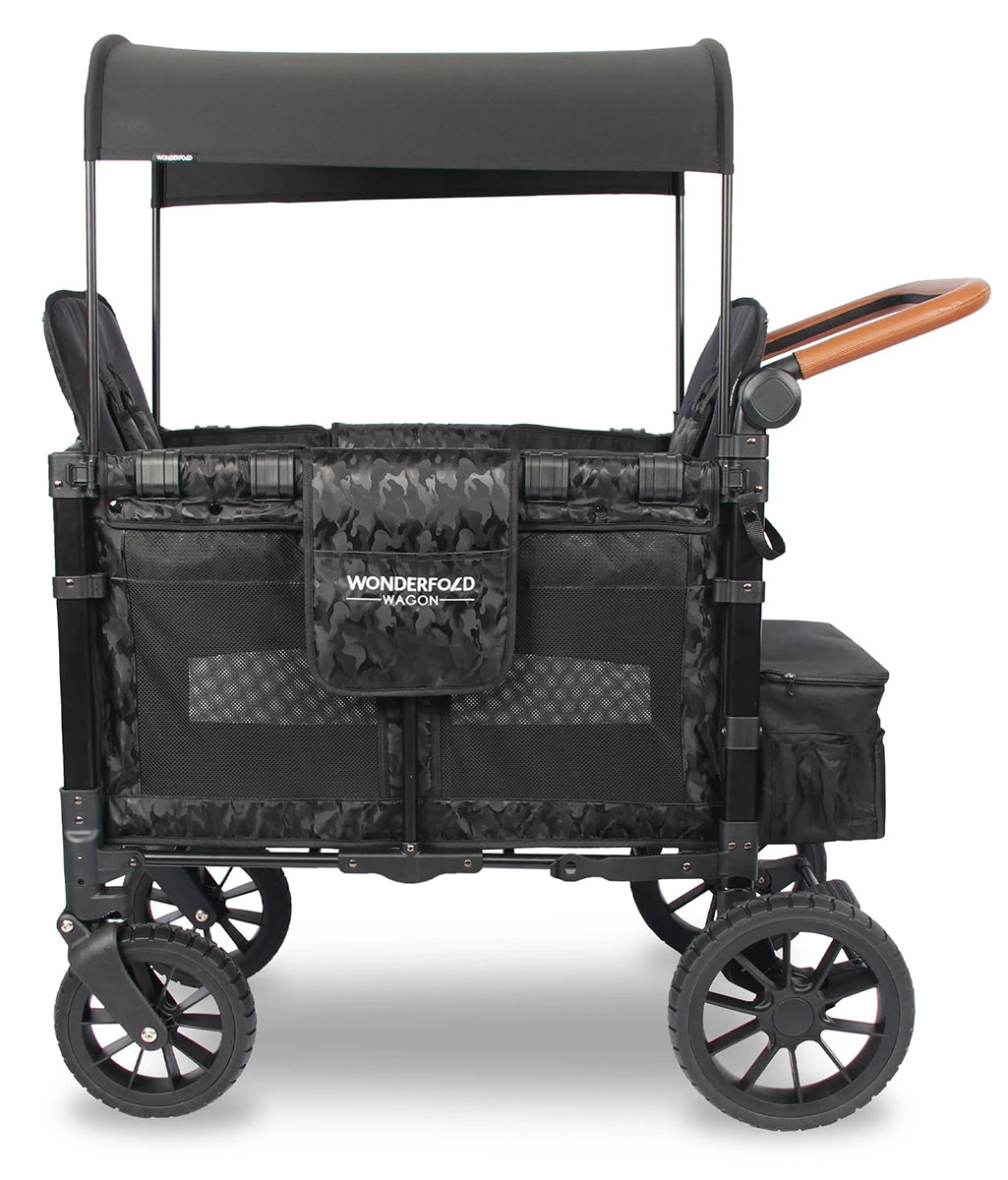 Wonderfold W2 Luxe Multifunctional Double (2 seater) Stroller Wagon - Black Camo