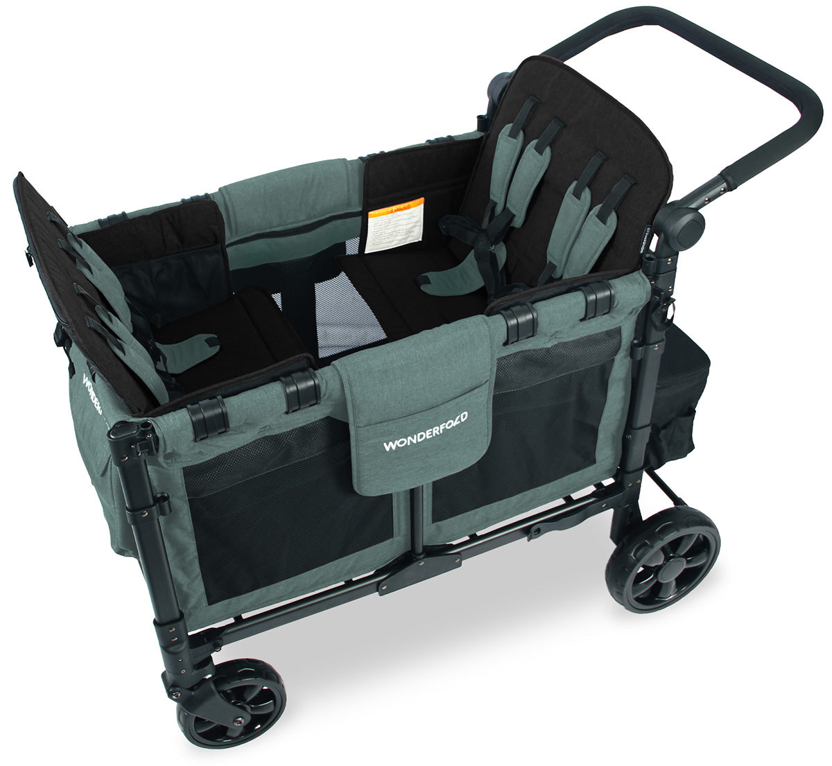 WonderFold W4 Elite Multifunctional Quad (4 Seater) Stroller Wagon - Hunter Green