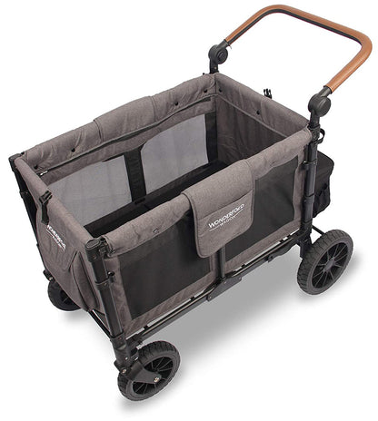 WonderFold W4 Luxe Multifunctional Quad (4 Seater) Stroller Wagon - Charcoal Gray/Black Frame