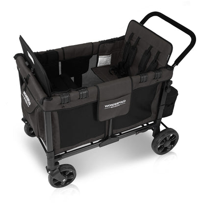 WonderFold W4 Original Quad (4 Seater) Stroller Wagon - Black