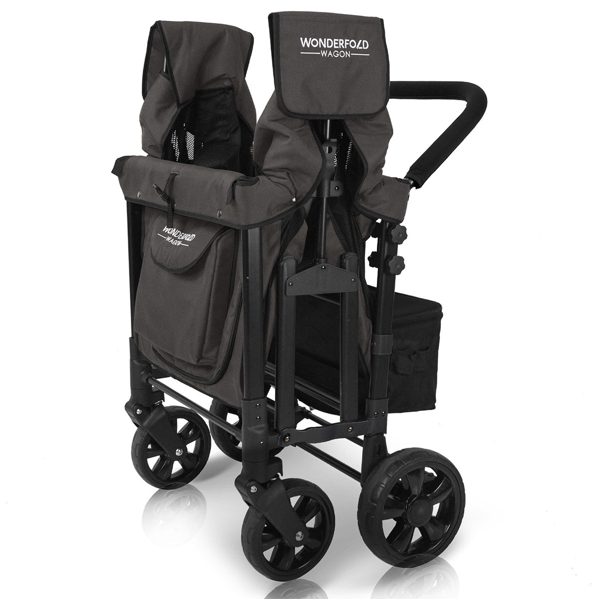 WonderFold W4 Original Quad (4 Seater) Stroller Wagon - Black