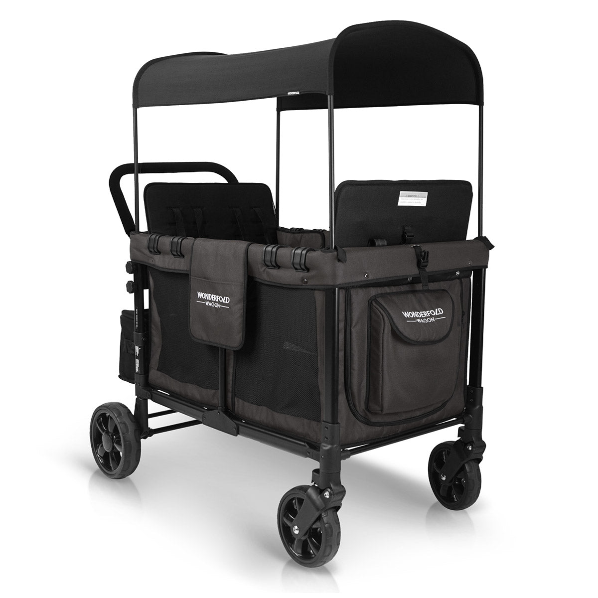 WonderFold W4 Original Quad (4 Seater) Stroller Wagon - Black