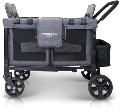 WonderFold W4 Original Quad (4 Seater) Stroller Wagon - Gray