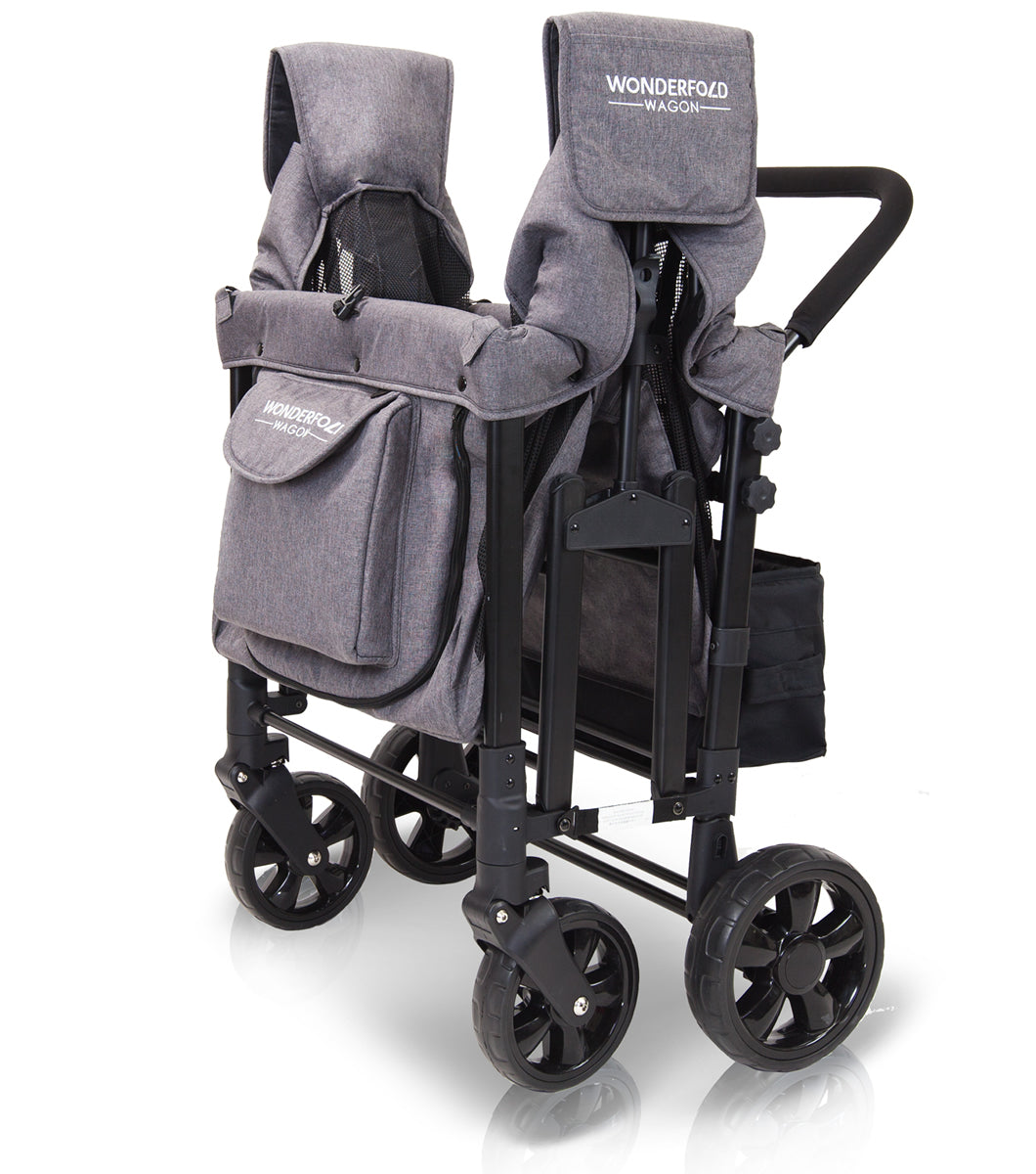 WonderFold W4 Original Quad (4 Seater) Stroller Wagon - Gray