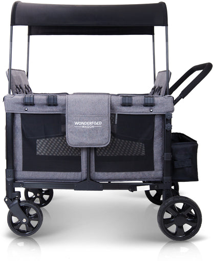 WonderFold W4 Original Quad (4 Seater) Stroller Wagon - Gray