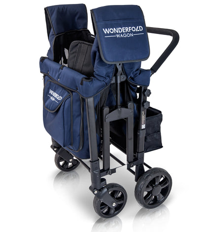 WonderFold W4 Original Quad (4 Seater) Stroller Wagon - Navy