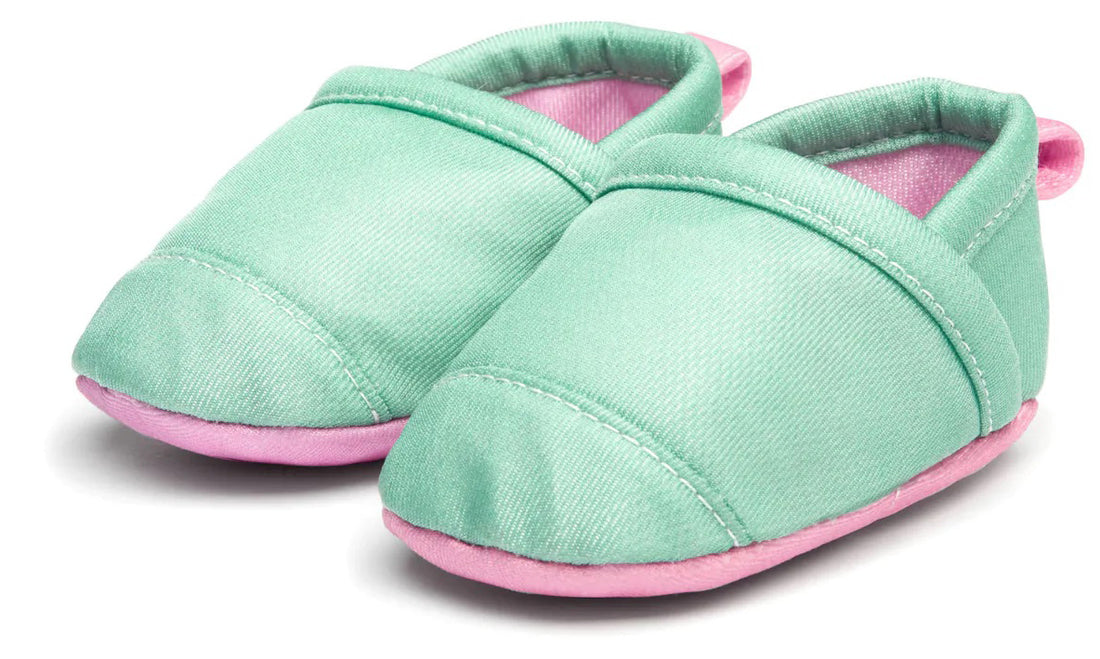 Woolybubs The Newbie Baby Shoe, Size 1 - Green / Pink