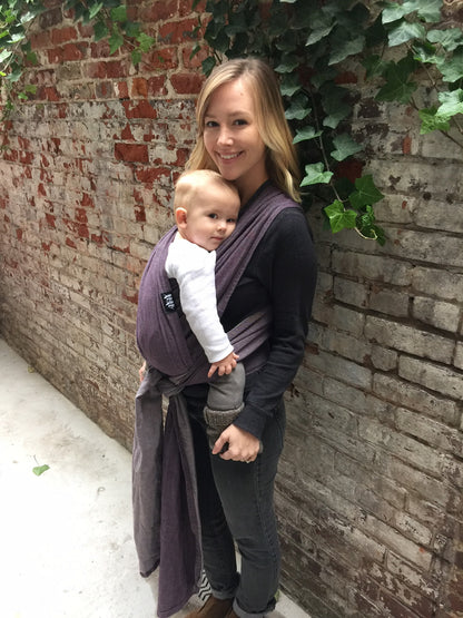 XOXO Buckle Wrap Baby Carrier, Eco2 Collection - Eggplant Emoji