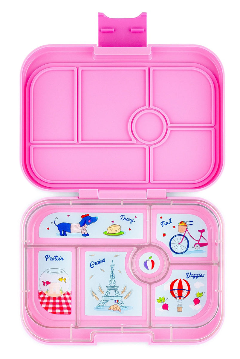 Yumbox Original Leakproof Bento Lunchbox, 6 Compartment - Fifi Pink / Paris Tray