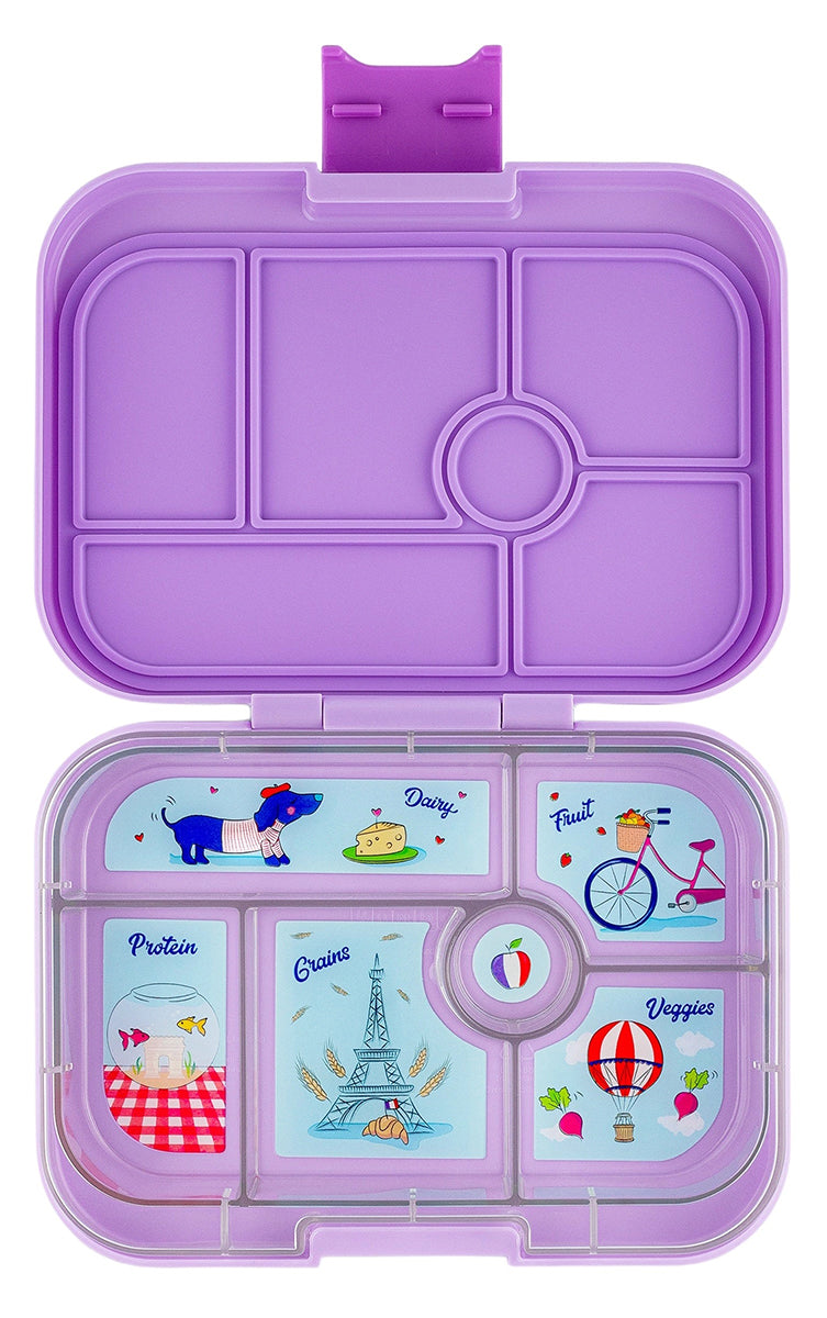 Yumbox Original Leakproof Bento Lunchbox, 6 Compartment - Lulu Purple / Paris Tray