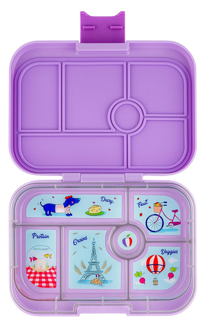 Yumbox Original Leakproof Bento Lunchbox, 6 Compartment - Lulu Purple / Paris Tray