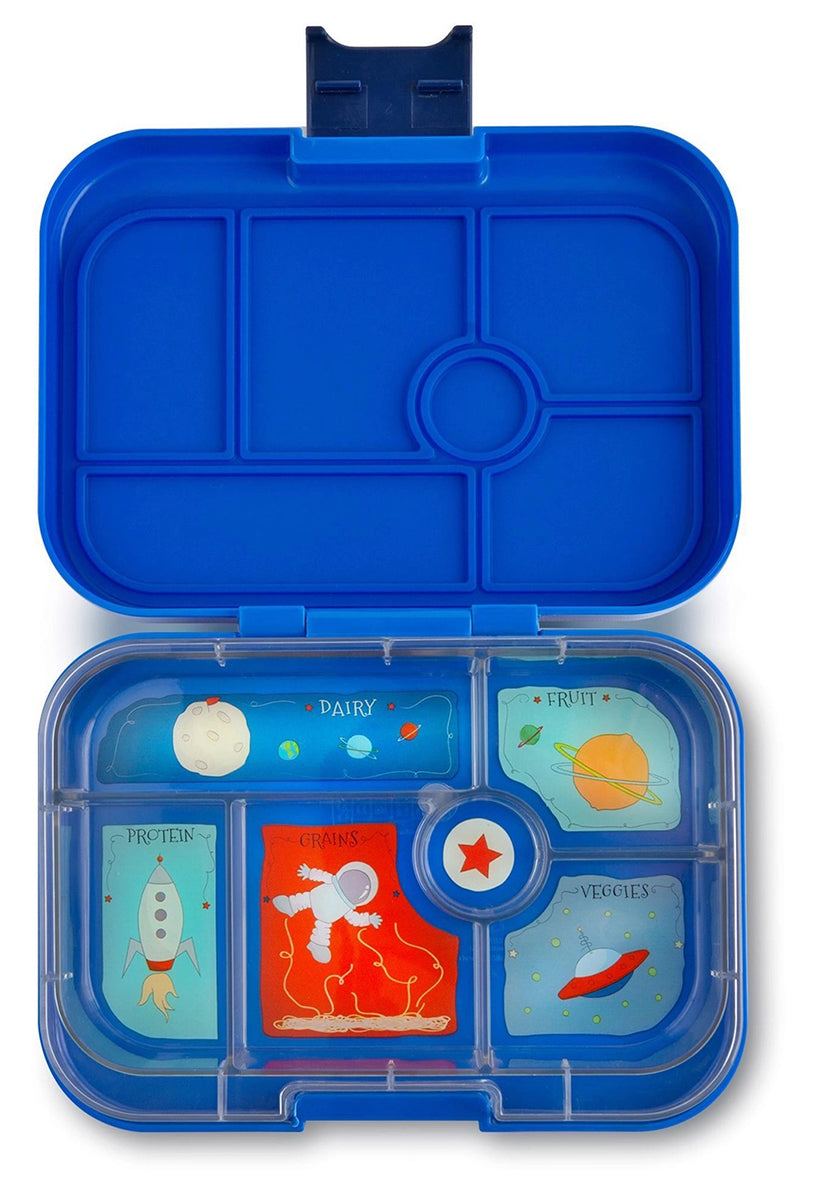 Yumbox Original Leakproof Bento Lunchbox, 6 Compartment - Neptune Blue / Rocket Tray