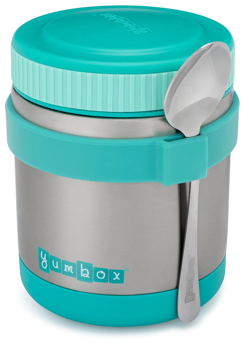 Yumbox Zuppa Stainless Steel Thermal Food Jar & Spoon, 14oz - Caicos Aqua