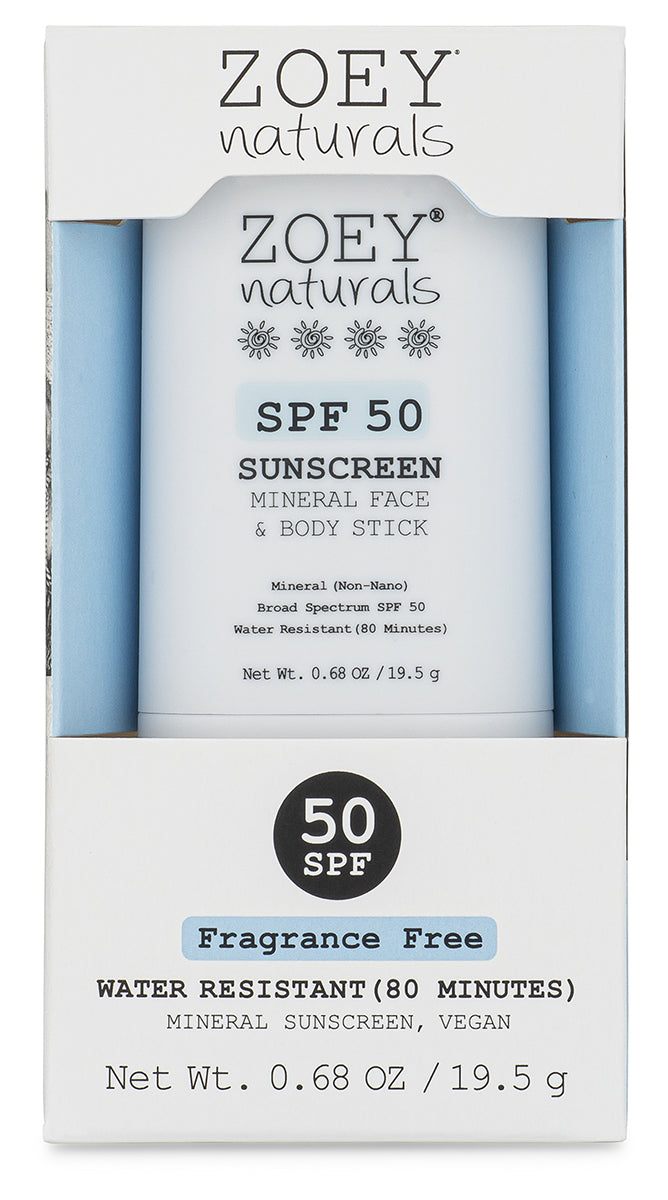 Zoey Naturals SPF 50+ Face & Body Stick - Fragrance Free