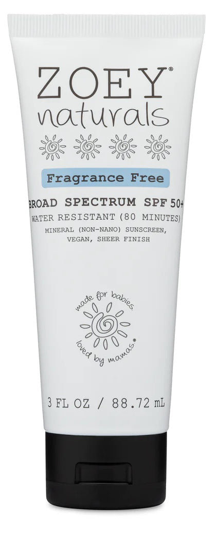 Zoey Naturals SPF 50+ Sheer Finish Mineral Sunscreen, 3 oz