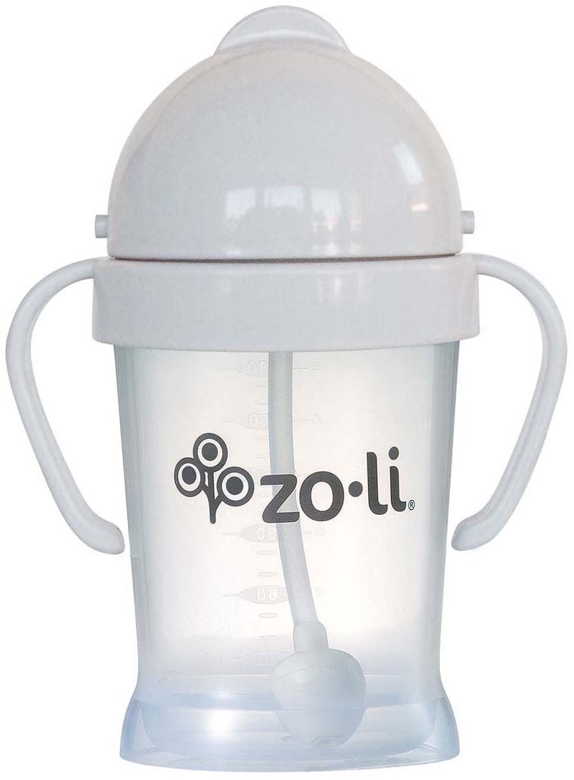 Zoli Bot Weighted Straw Sippy Cup, 6oz - Ash Grey