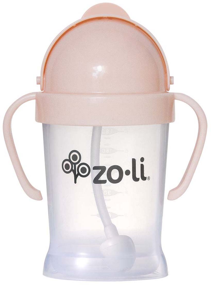 Zoli Bot Weighted Straw Sippy Cup, 6oz - Blush