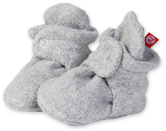 Zutano Cozie Fleece Baby Bootie - Heather Gray, 3m