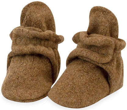 Zutano Cozie Fleece Baby Bootie - Heather Mocha, 6m