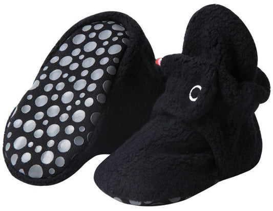 Zutano Cozie Fleece Gripper Baby Bootie - Black, 12m