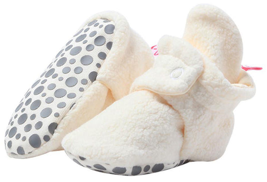 Zutano Cozie Fleece Gripper Baby Bootie - Cream, 12m