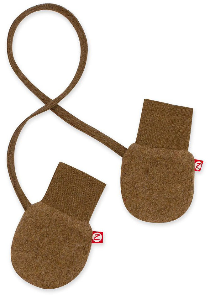 Zutano Cozie Fleece Mitten - Heather Mocha