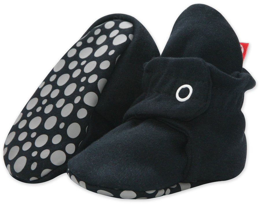 Zutano Organic Cotton Gripper Baby Bootie - Black, 3m