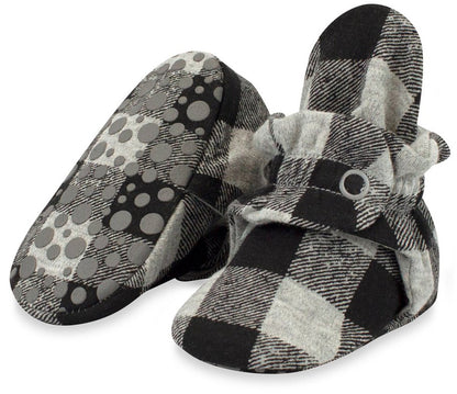 Zutano Organic Cotton Gripper Baby Bootie - Buffalo Check, 3m