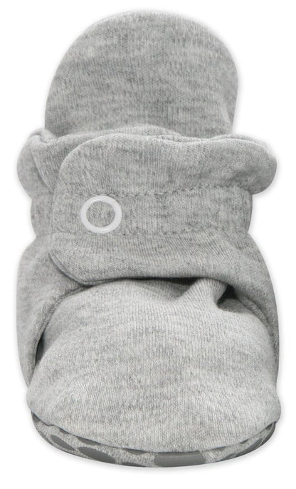 Zutano Organic Cotton Gripper Baby Bootie - Heather Gray, 3m